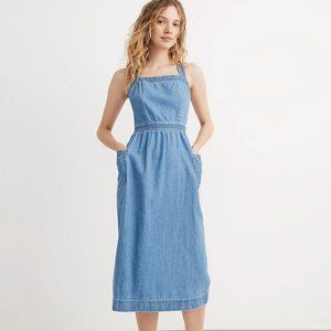 Madewell Denim Blue Apron Midi Dress - only worn once